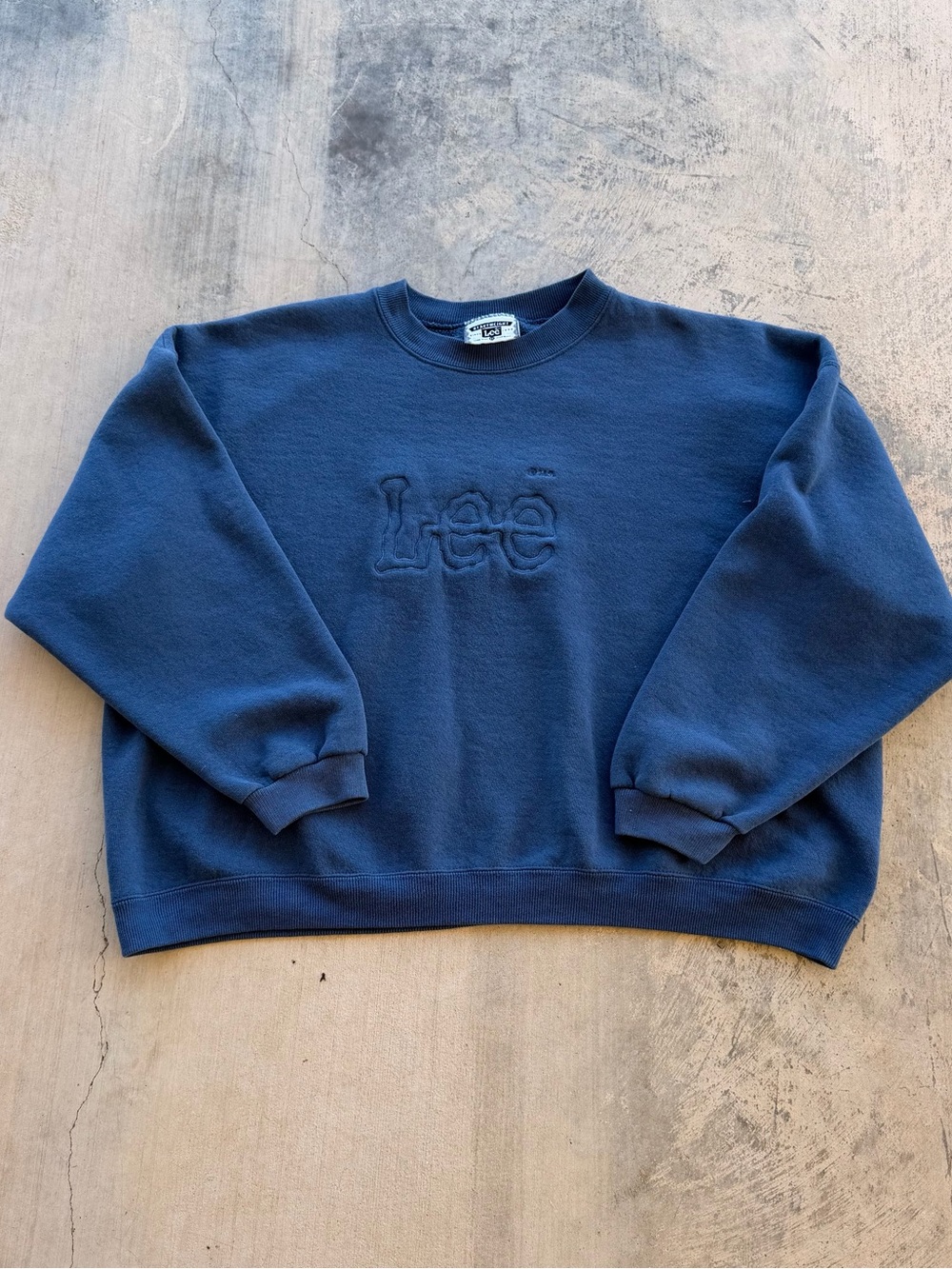 Vintage Lee heavyweight Navy Embroidered Logo Crewneck Sweatshirt